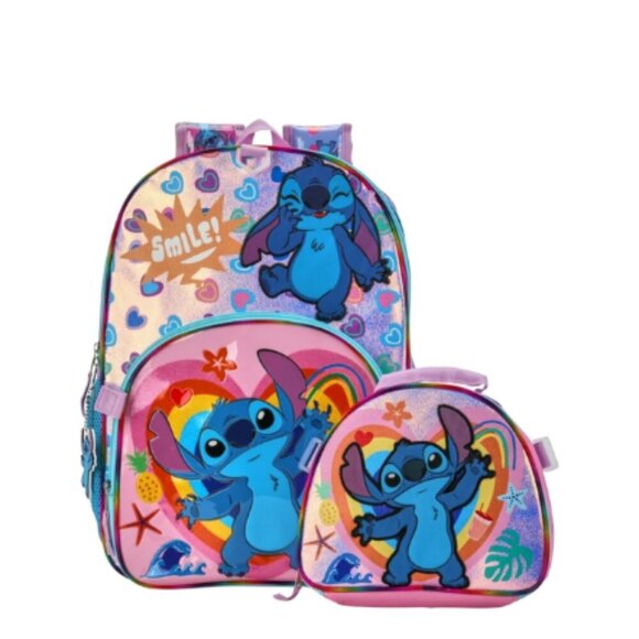 Disney Lilo & Stitch Girls 17" 6-Piece Backpack Set with Headphones New animeloo - Picture 3 of 6